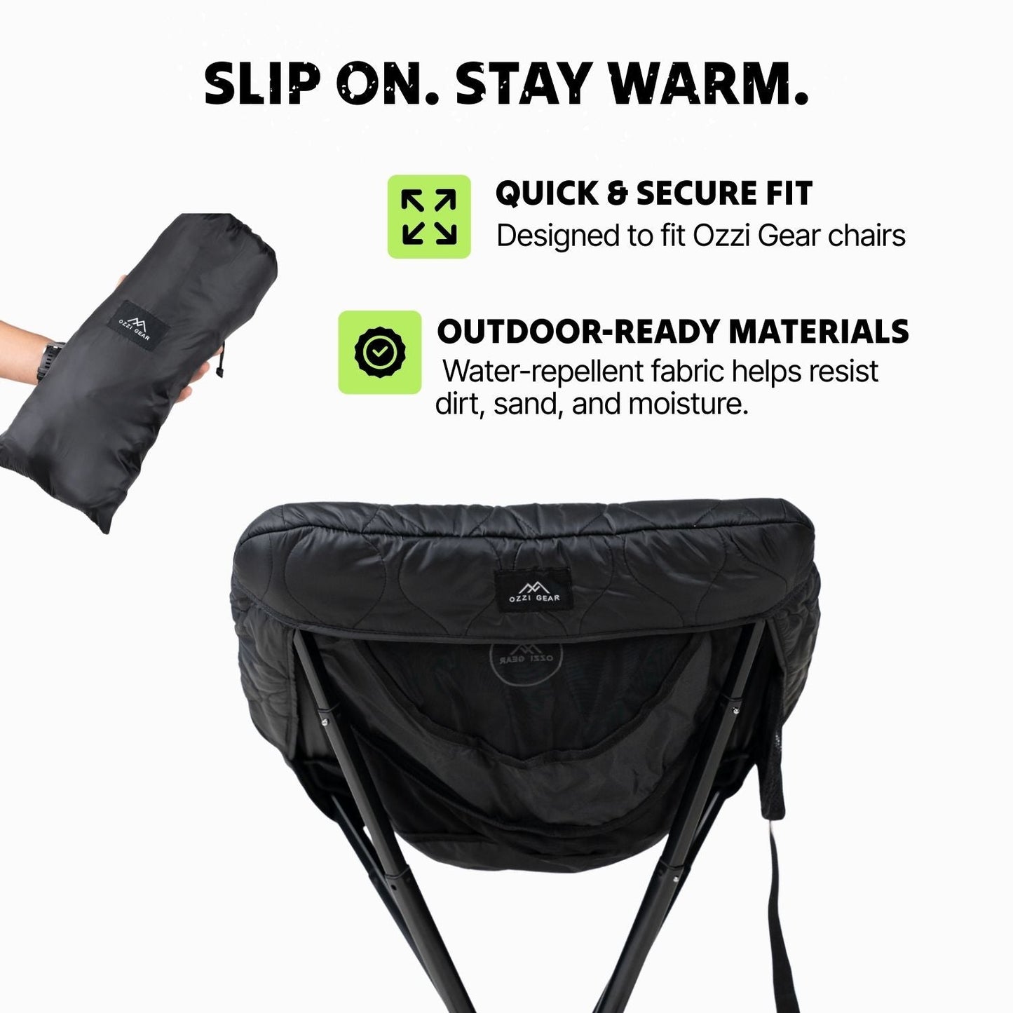 Ozzi Gear Seat Cover — Insulated, Windproof & Water-Repellent