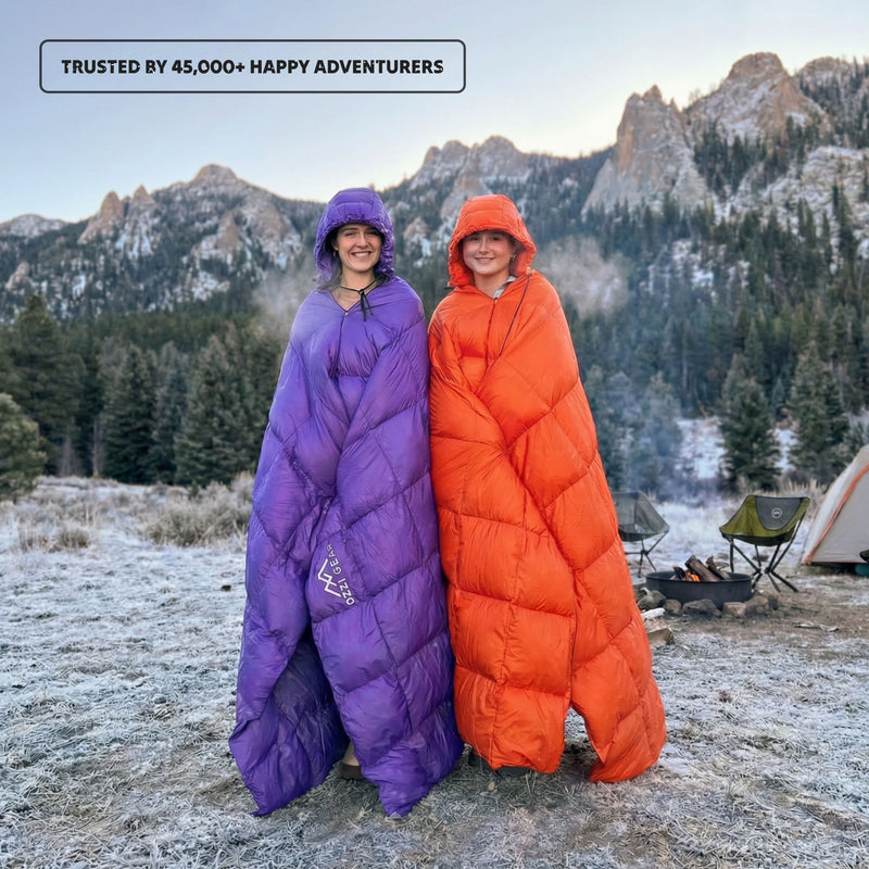 Ozzi Gear Puffy Hooded Blanket — Water-Resistant 2-in-1 Wearable Blanket measurements