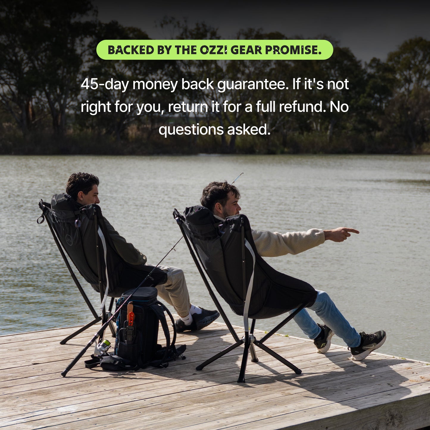 Ozzi Outdoor Lounger — 5-Second Setup, 3kg, 170kg Rated